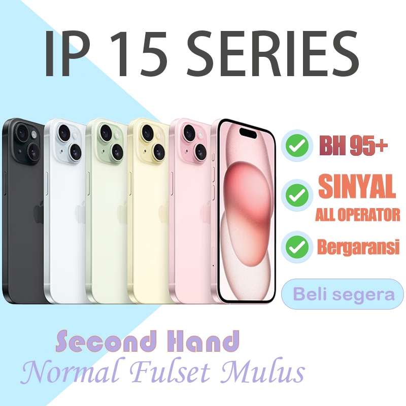 Jual IP 15 SERIES SECOND 256GB/128GB GOOD CONDITIONS BH 95+ | Shopee ...