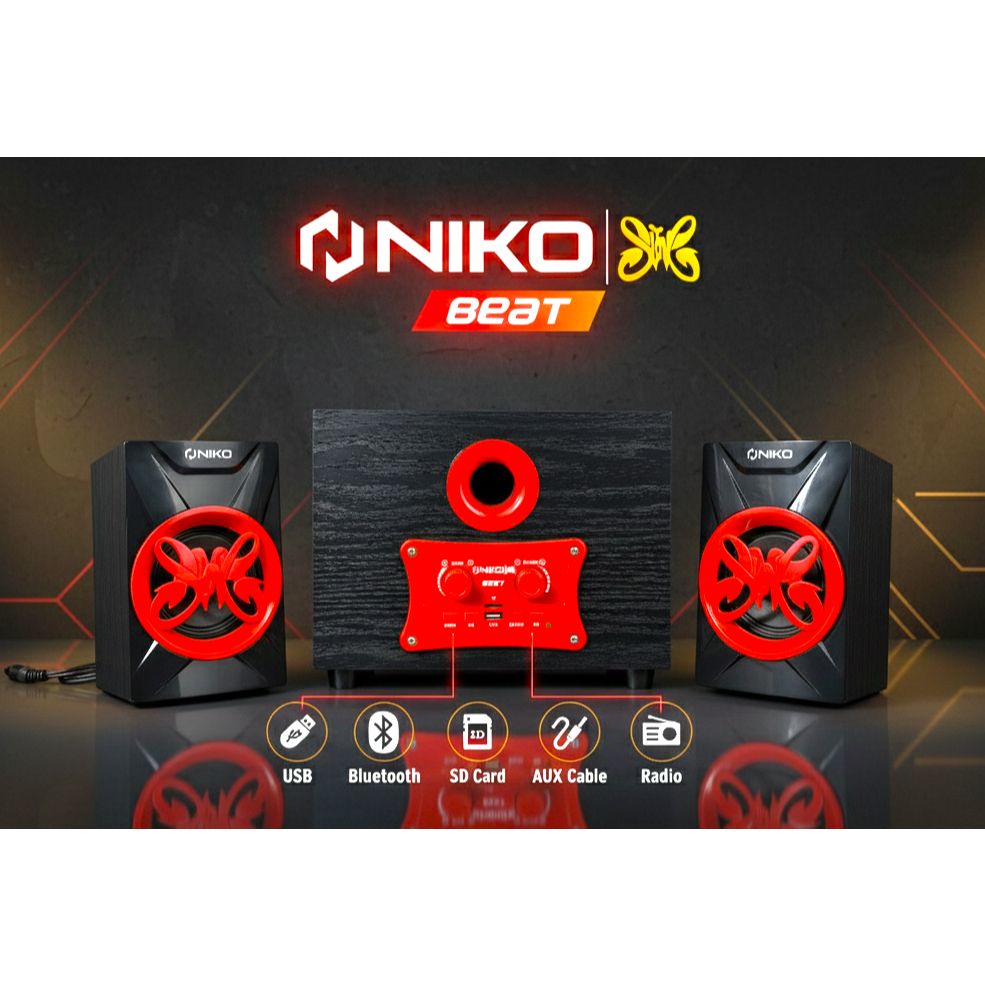 Speaker Komputer Bluetooth Active Slank Niko Beat 2.1 Speaker PC Komputer