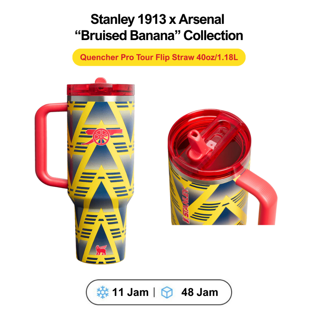 Stanley × Arsenal Bruised Banana 40oz Stanley 1913 and Arsenal are taking a trip down memory lane