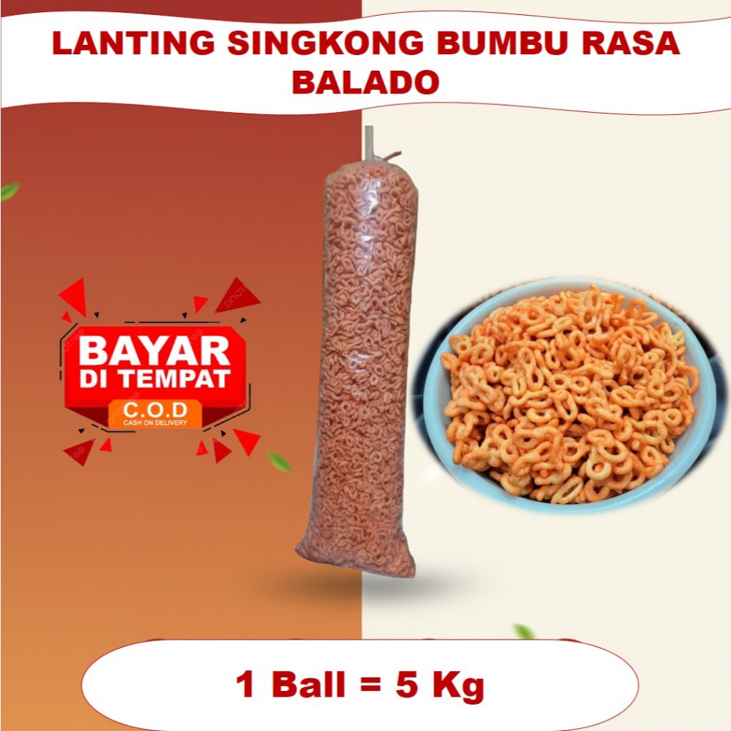 Jual 1 Ball Lanting Singkong Rasa Balado Lanting Bumbu Khas Kebumen ...