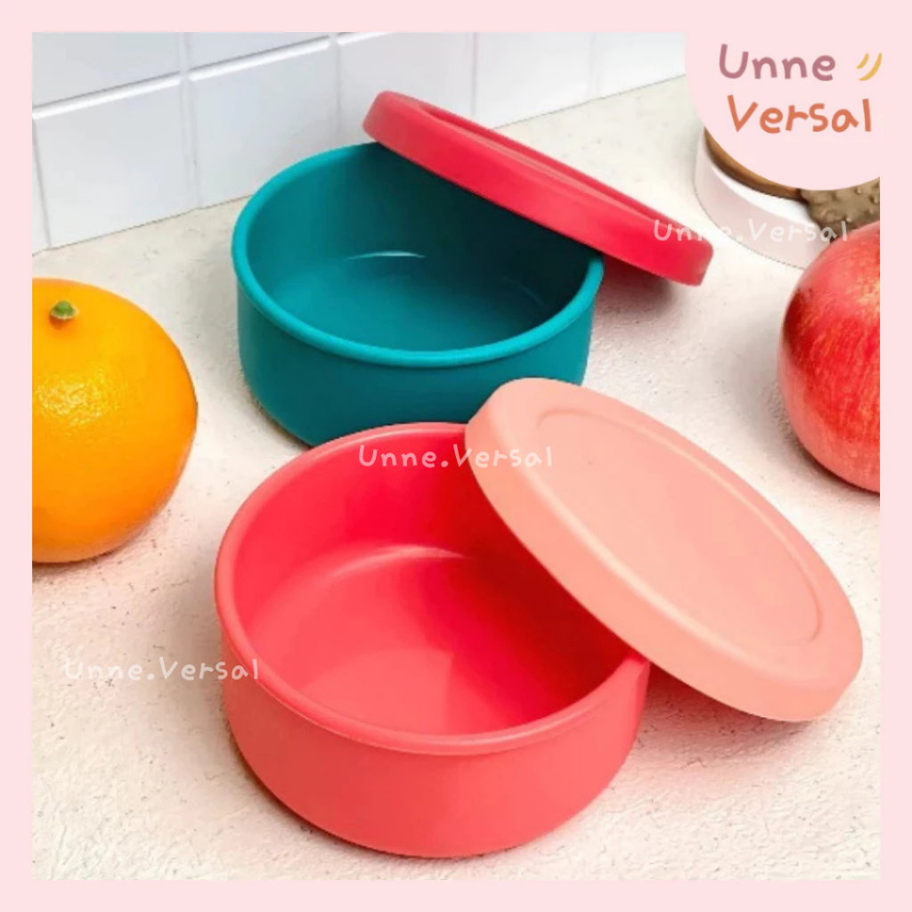 Jual [ Unne.versal ] - Kotak Bekal silicone Round Silicone/kotak bekal ...