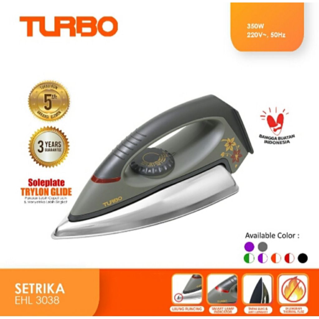 Jual TURBO EHL-3038 Dry Iron Setrika Listrik | Shopee Indonesia