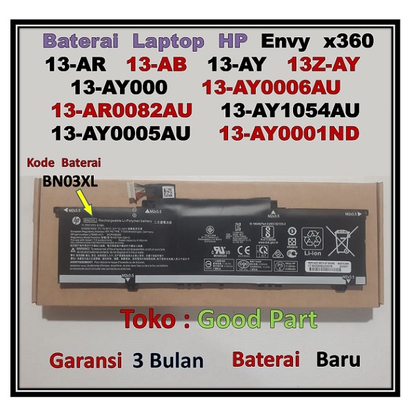 BN03XL Akku für HP Envy x360 13-AY 13-AR 13-BA 15-ED 15-EE 15-EU