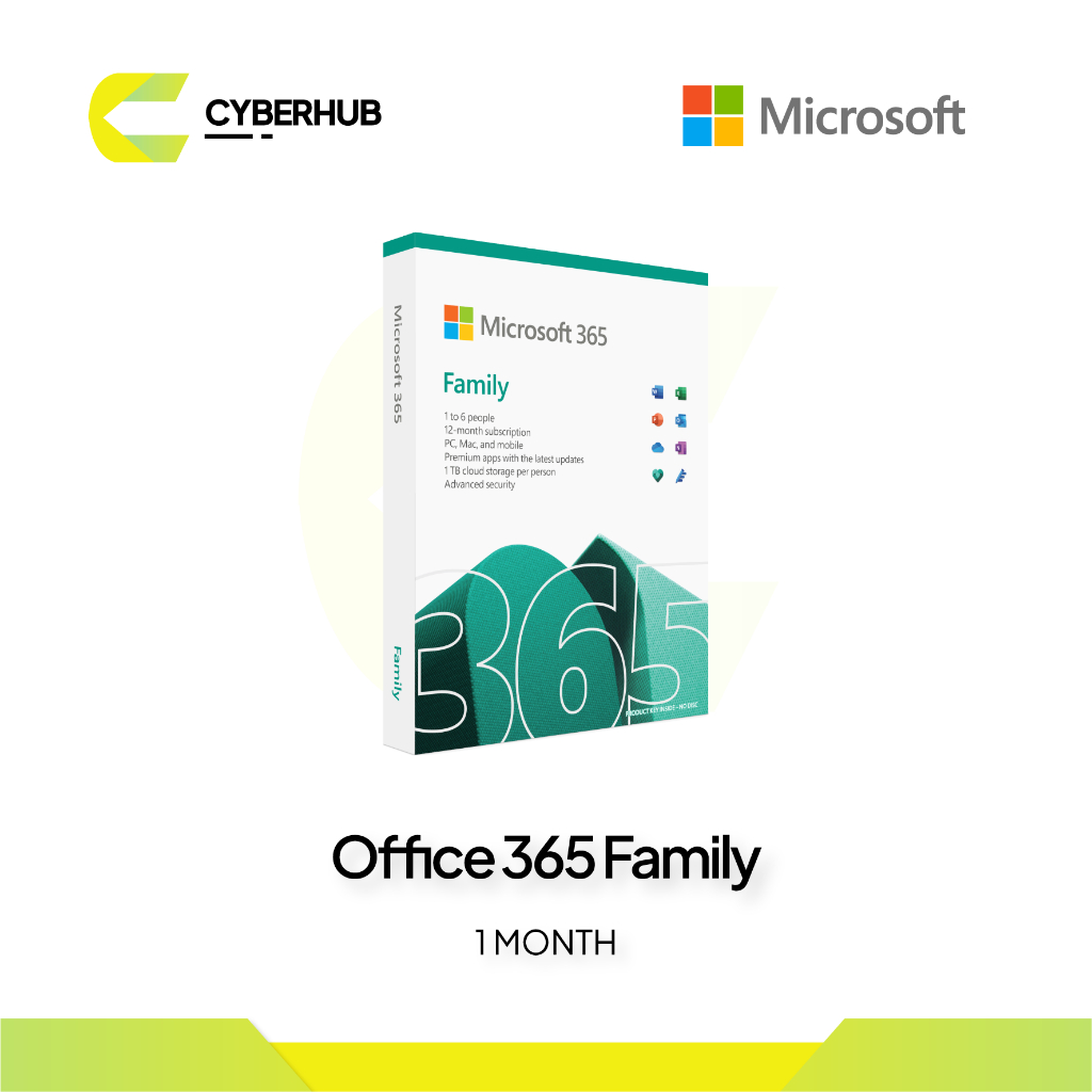 Jual Microsoft Office 365 Family 1 User 5 Device 1 Bulan | 3 Bulan | 6 ...