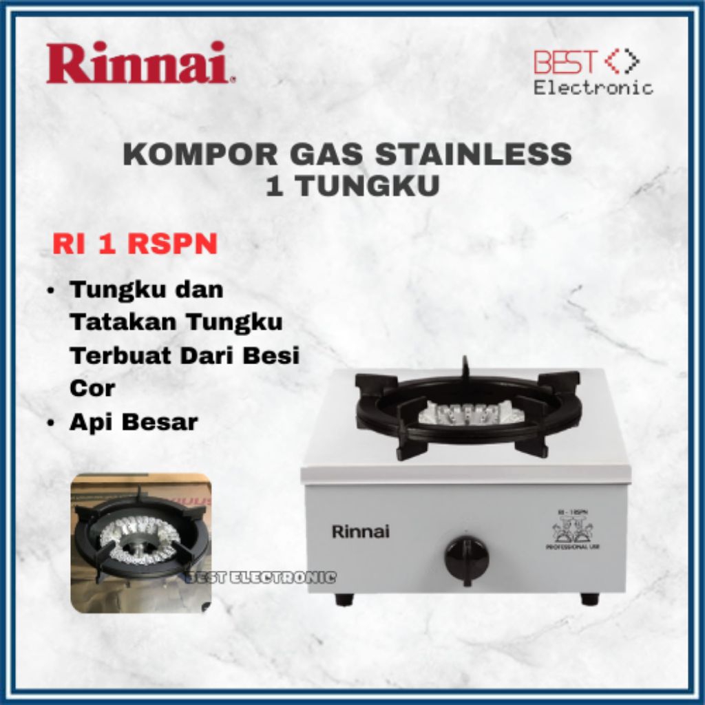 Jual Kompor Gas Rinnai RI 1RSPN Kompor Stainless Steel Rinnai RI 1 RSPN ...