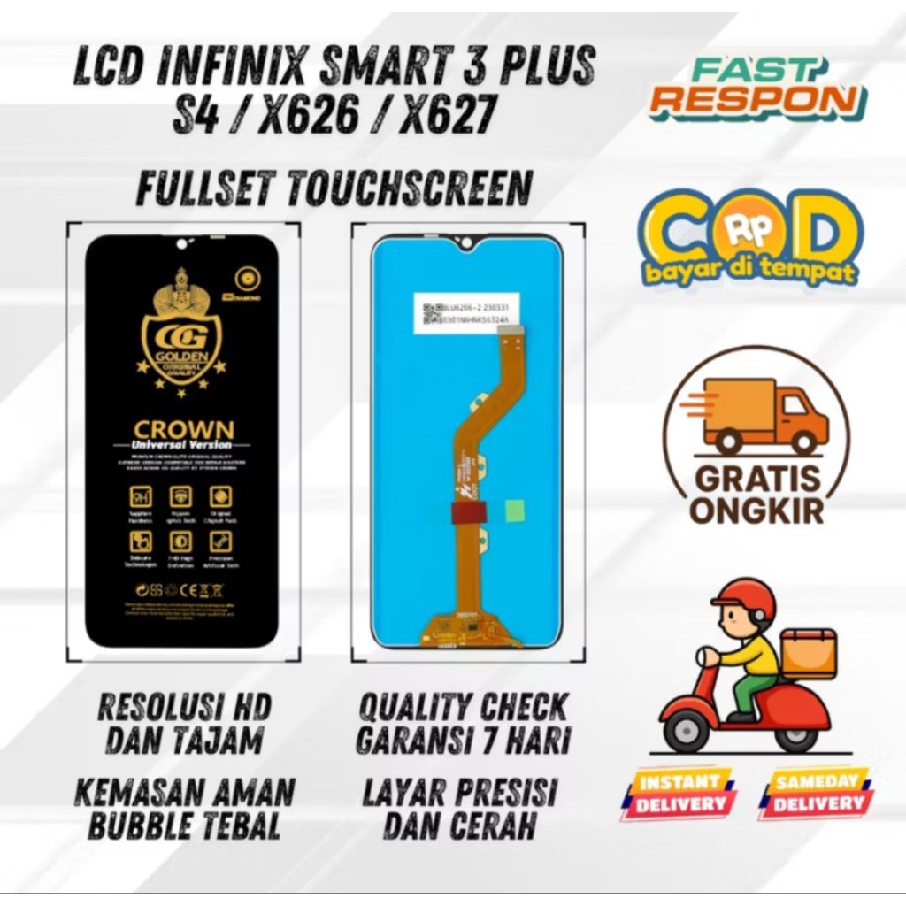 Jual LCD INFINIX SMART 3 PLUS/INFINIX S4/X627 FULLSET | Shopee Indonesia