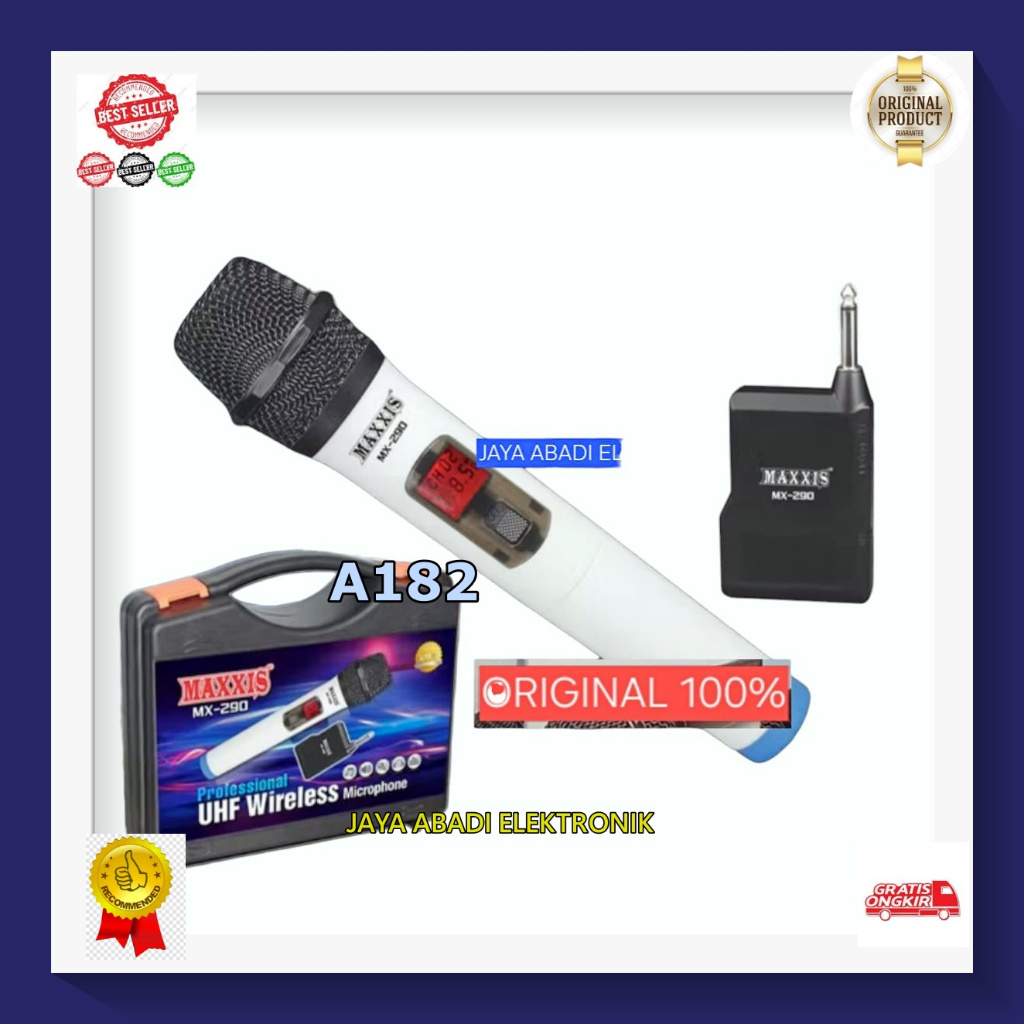 Jual A182 AUDIO MIKROPON UHF ORI 100% SOUND BEST Microphone Wireles ...