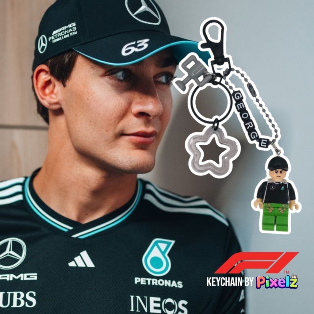 Jual GEORGE RUSSELL | Bricks Minifigure Driver Keychain Bagcharm F1 ...