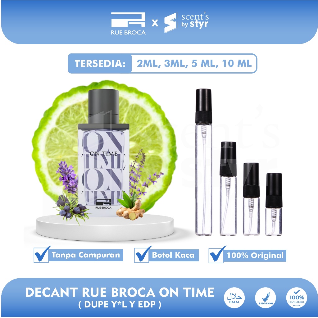 Jual [ Decant ] Parfum Rue Broca by Afnan On Time for Men EDP | 100% ...