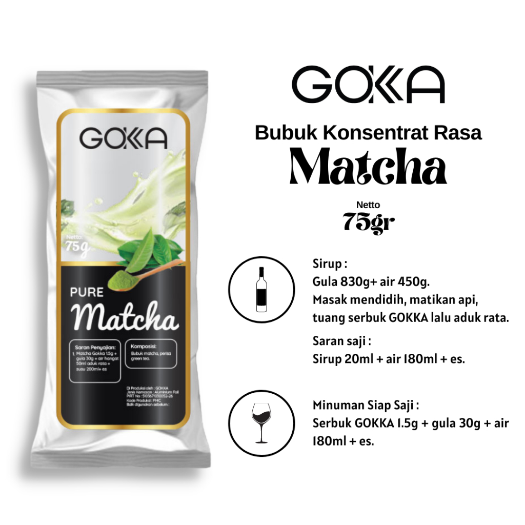 Jual GOKKA Matcha Powder 50 gram Sachet Konsentrat Bubuk Matcha ...