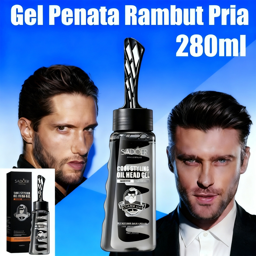Jual Gel Penata Rambut Pria, 280ml, gel penata rambut 2-in-1, desain ...