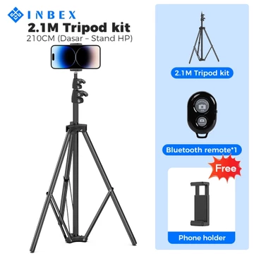INBEX IB 2R 170CM Tripod Kamera Hp Bluetooth Remote Aluminum Tripot Holder Konten Tongsis Video