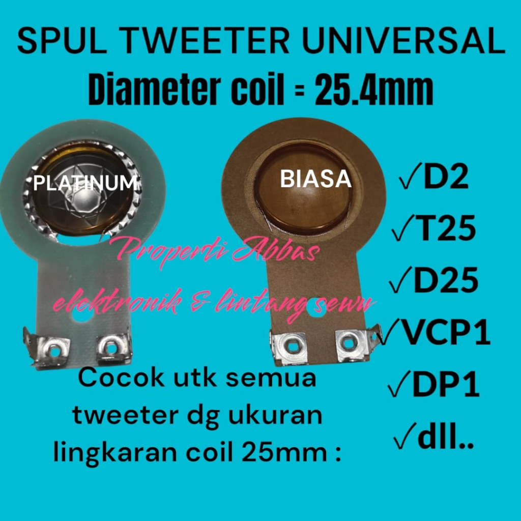Jual Spul Tweeter Driver D1 25.4mm spol sepul recone coil twiter ...