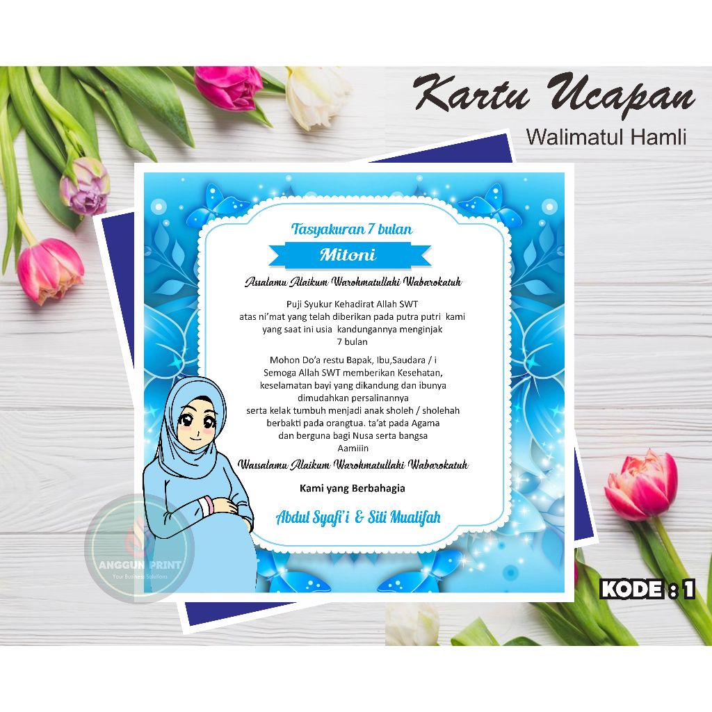 Jual Samir Berkat / Kartu Ucapan Kehamilan 4 Bulanan / Mapati - 7 ...