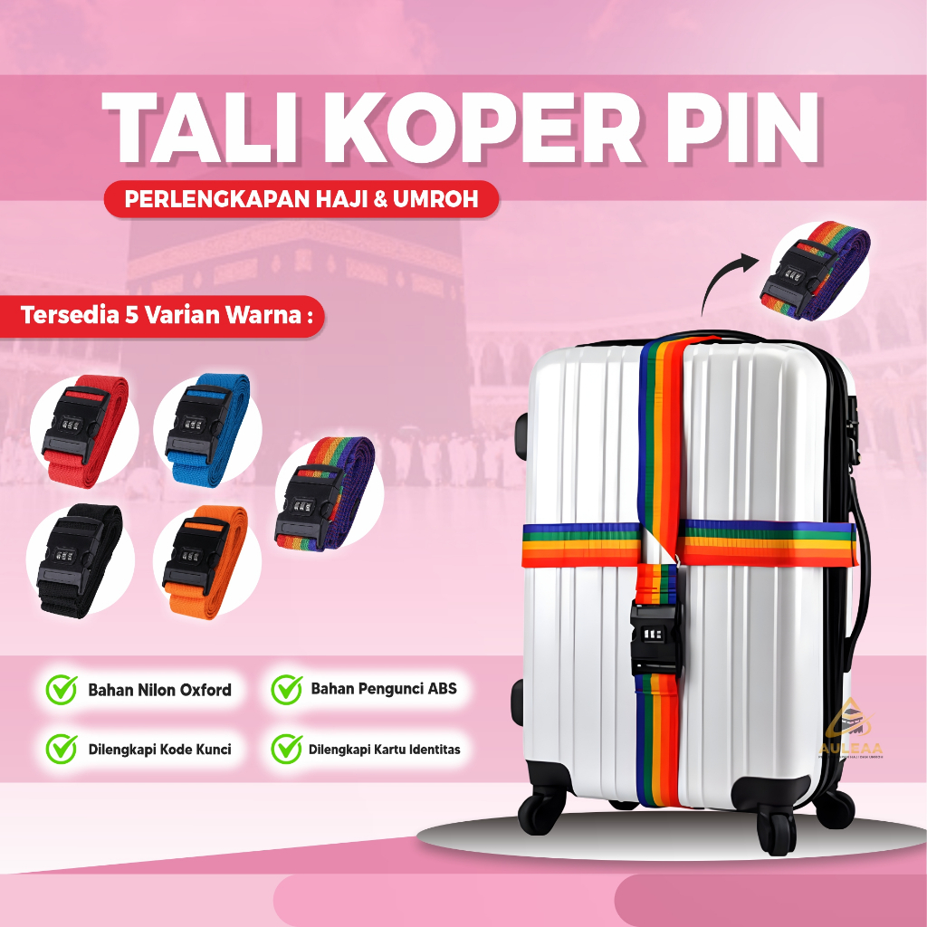 Jual AULEAA - Tali Koper Pin Perlengkapan Haji Umroh Nilon Oxford ...