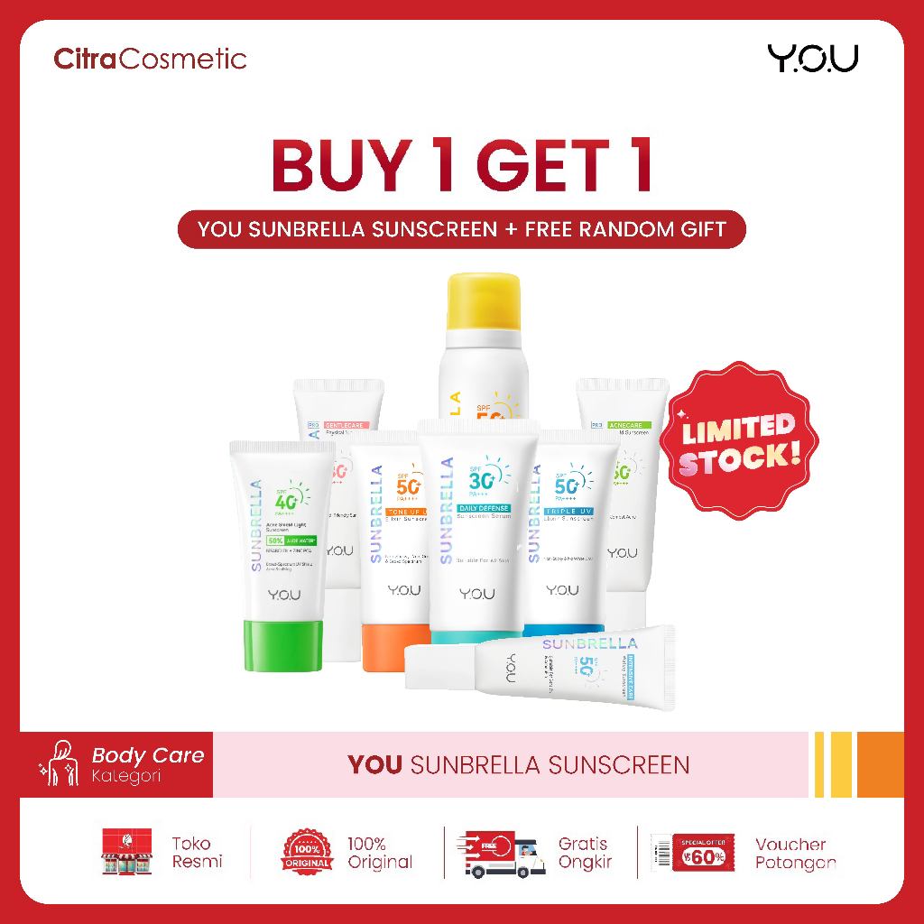Jual You Sunbrella Daily Defense Sunscreen Tone UP UV Sunscreen Triple ...