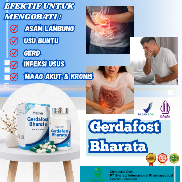 Obat Gerd Asam Lambung Ampuh Gerdafost Bharata 100% Original | Obat Usus Buntu | Obat Infeksi Usus | Obat Maag Akut & Kronis | JAMINAN 100% ASLI | PT BHARATA INTERNASIONAL STORE