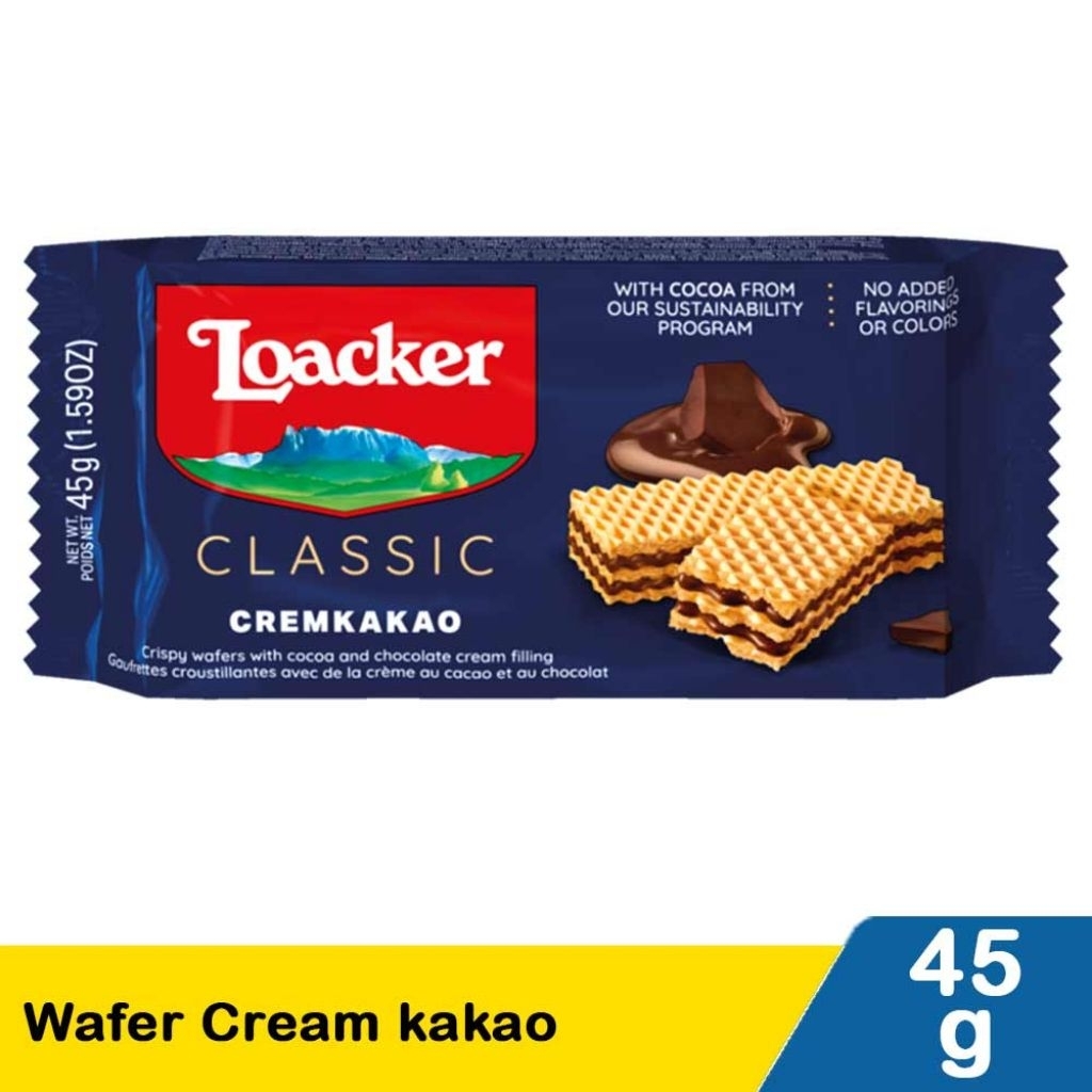 Jual Loacker Wafers Cream Kakao 45g | Shopee Indonesia