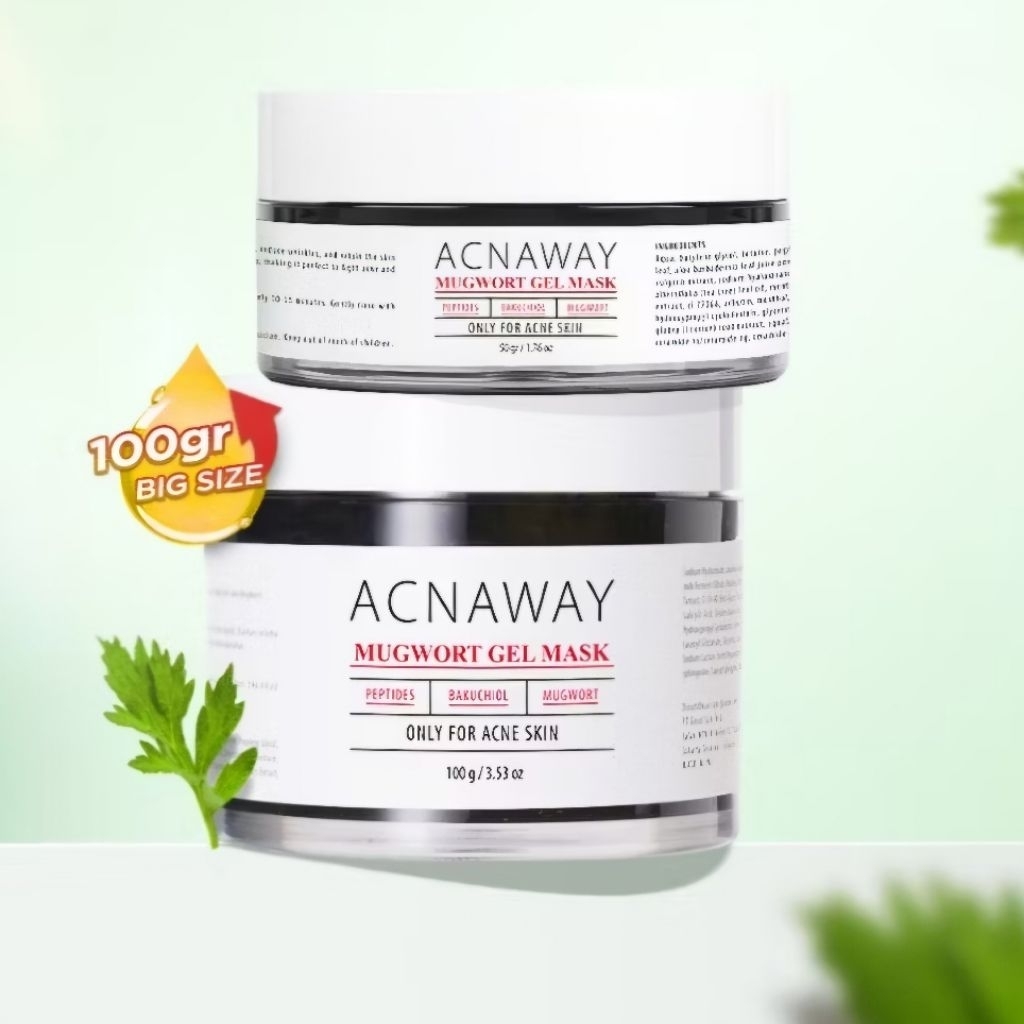 Jual ACNAWAY Advance Mugwort Acne Gel Mask 50gr 100gr Big Size Anti ...