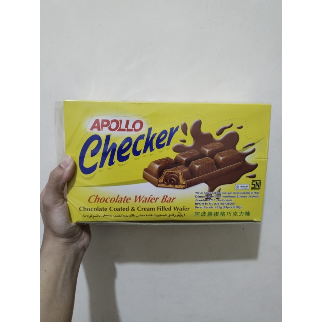 Jual Apollo checker chocolate wafer bar isi 24 | Shopee Indonesia