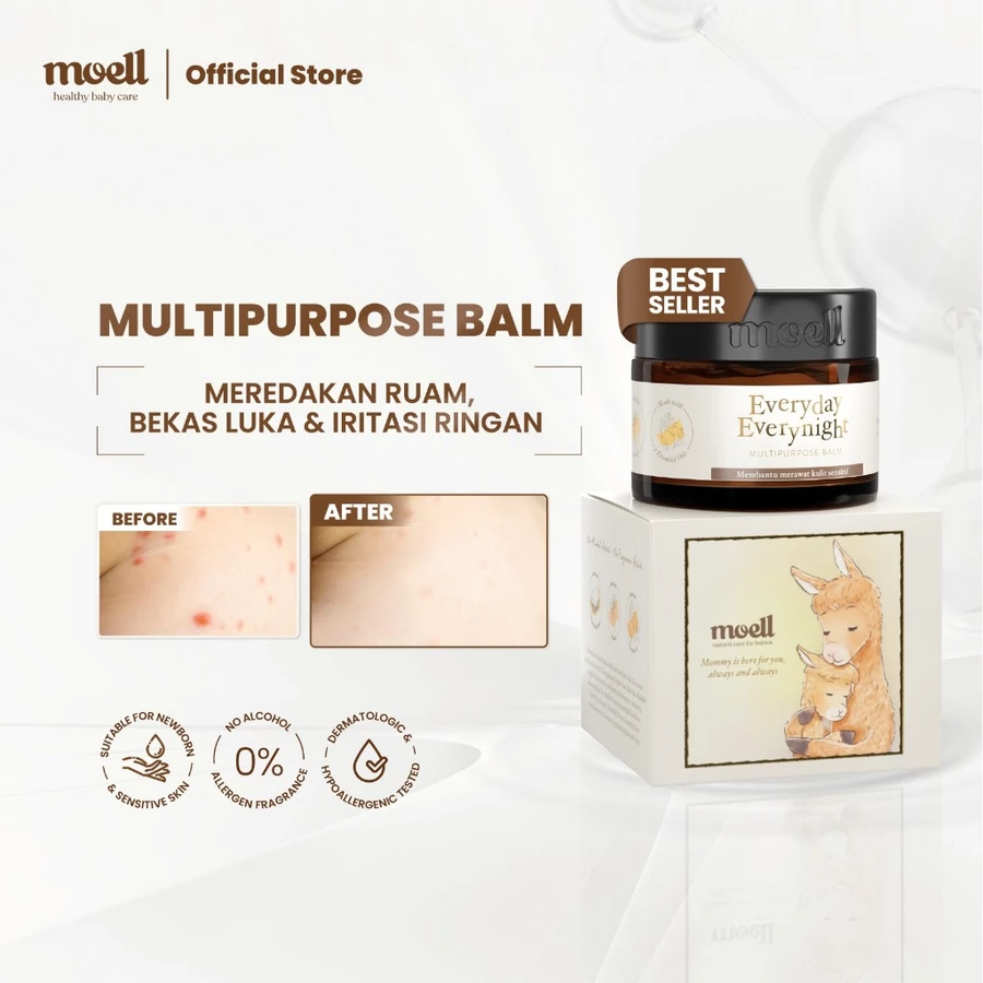 Moell Balm Multifungsi Bisabolol & Lavender Oil-Untuk Kulit Sensitif