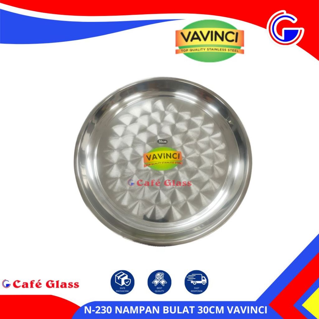 Nampan Bulat Stainless 30 Cm Vavinci / Baki Stainless (N-230)
