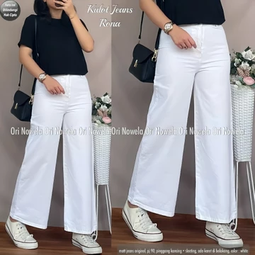 QJ Higwaitshigh Waist Kulot Jeans Wanita Premium Asli Jeans Tebal