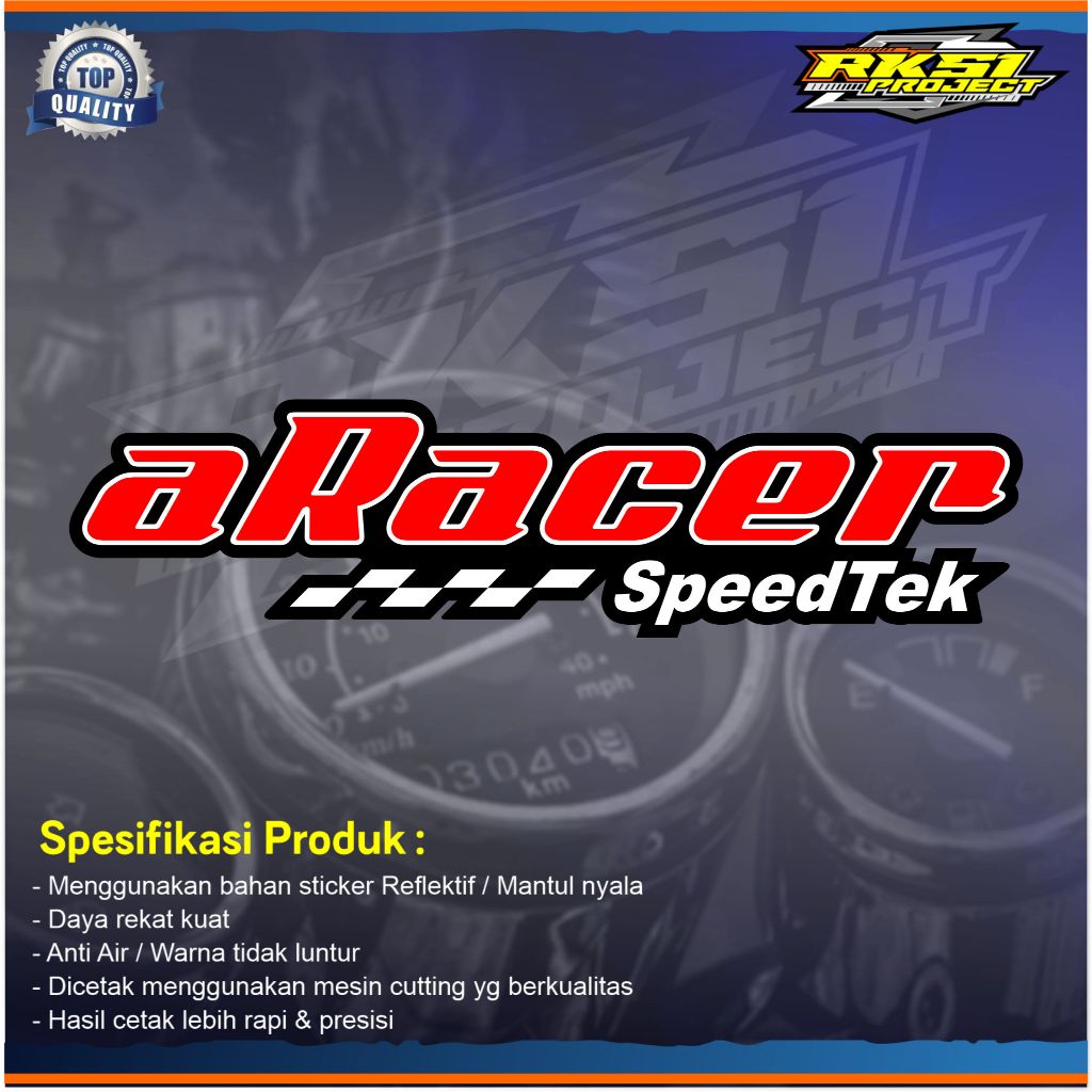 Jual Sticker Cutting Timbul Ecu aRacer SpeedTek bahan Premium Reflektif ...