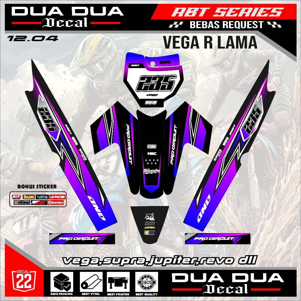 Jual (COD) Stiker Striping Yamaha VEGA R OLD/lama MOTOR RBT BEBEK MODIF ...