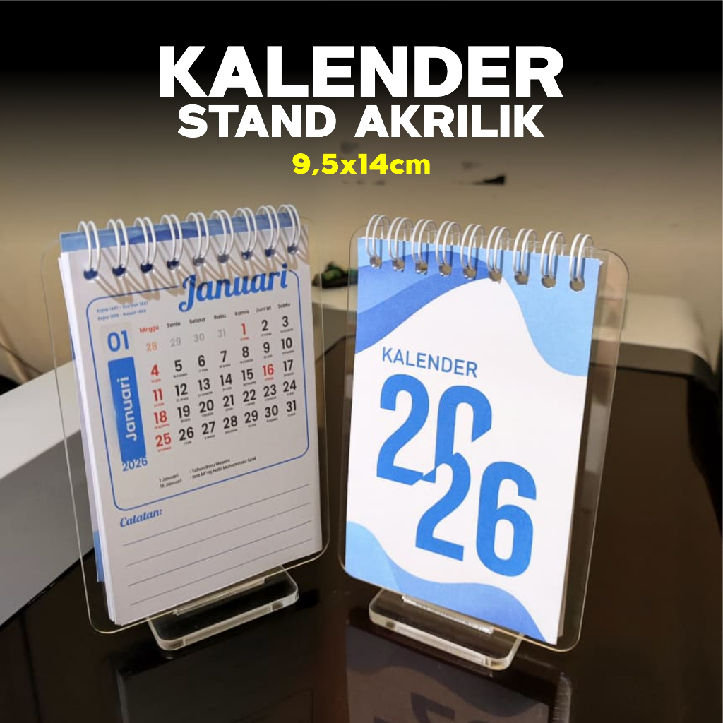 Jual Mini Kalender Notes 2026 / 2027 / 2028 / 2029 stand akrilik ...