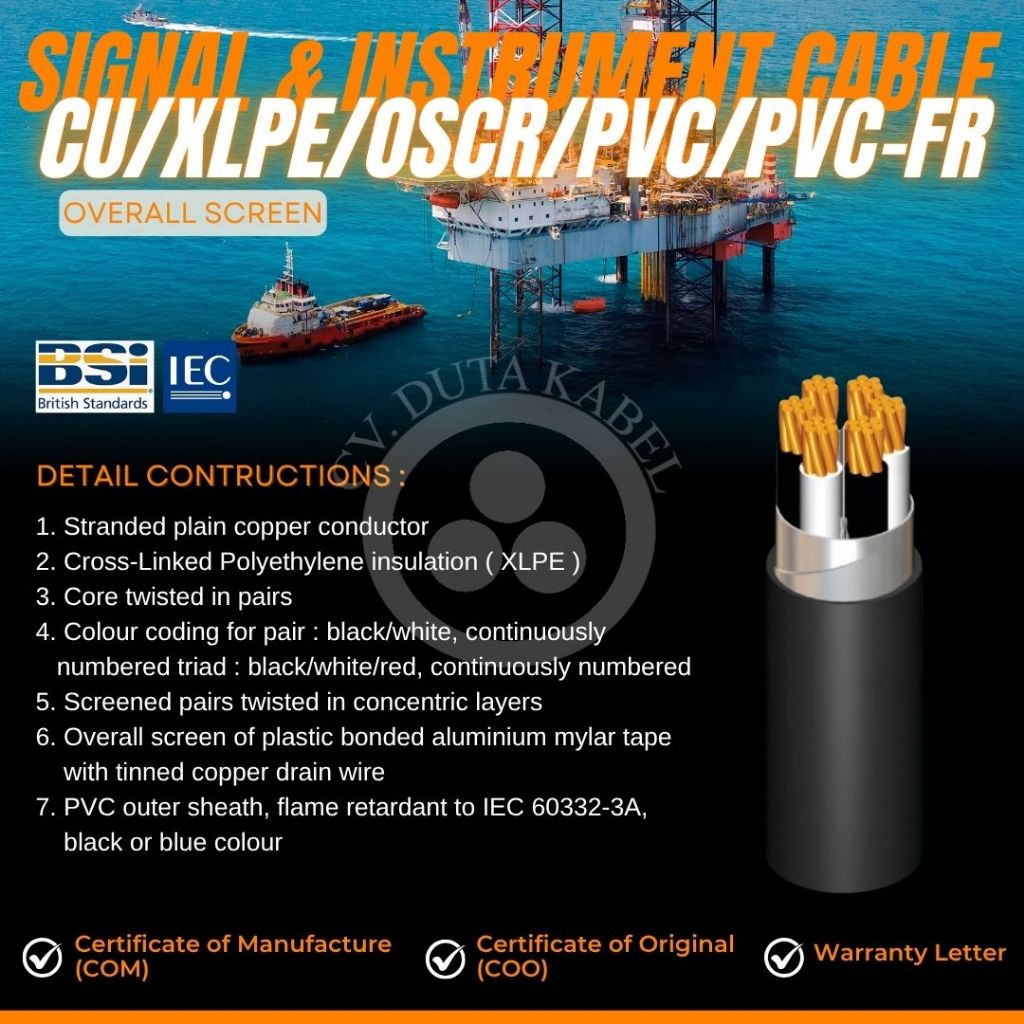 Jual KABEL INSTRUMENT/SIGNAL CU/XLPE/OSCR/PVC-FR 24x2x0,75 mm2 /KABEL ...