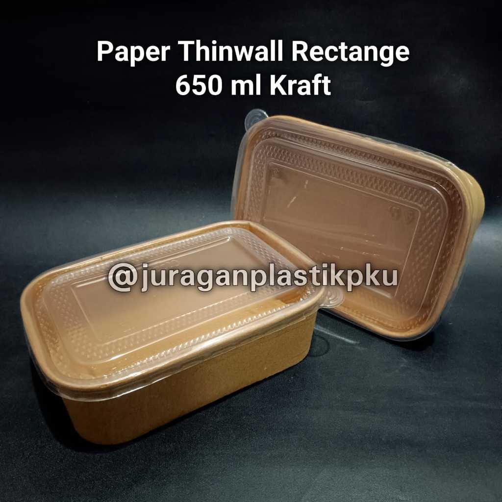 Jual Paper Thinwall Rectangle 650 ml Kraft Nesto | Thinwall Kertas ...