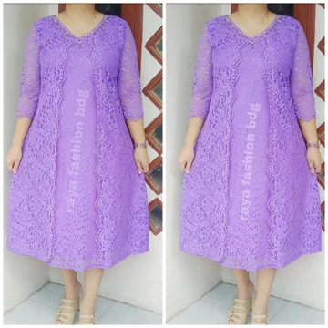 Dress Buka Tutup Sabiyan Full Brokat Xl Xxl Lapis Furing Tangan 7 8