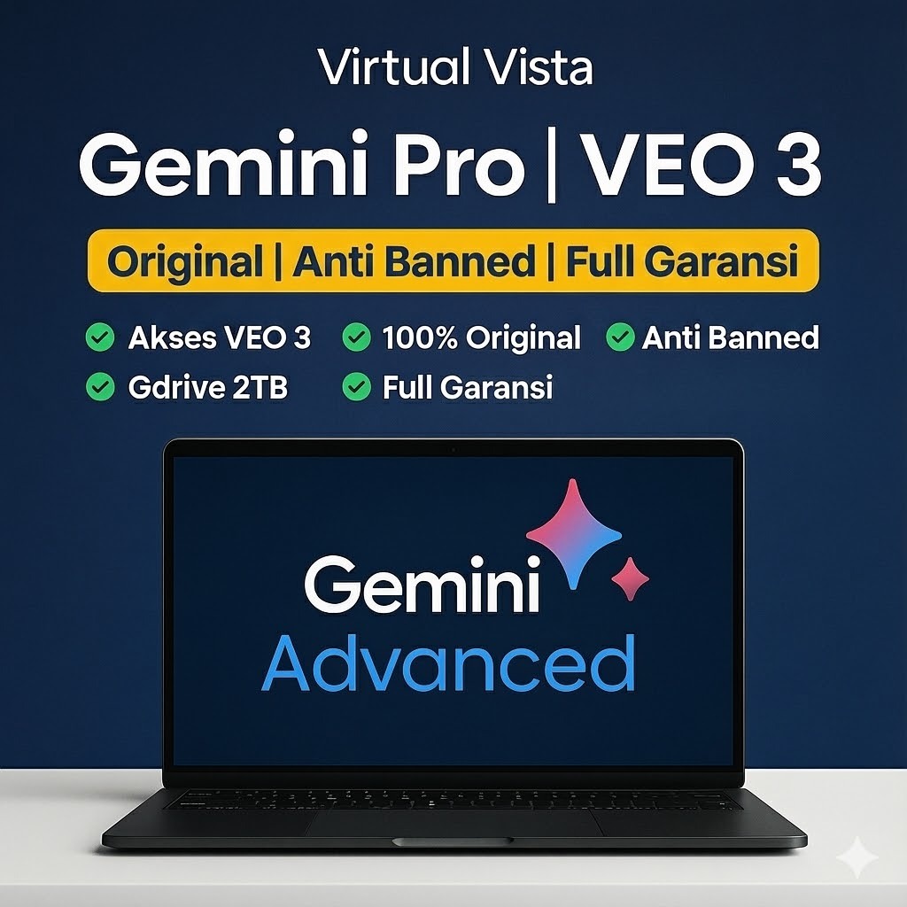 Gemini AI Pro + Veo 3 + GDrive 2TB | Aktif <2 Menit | Full Garansi | GEMINI