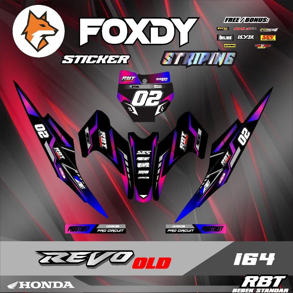 Jual FOXDY Stiker STRIPING MOTOR REVO OLD SEMI FULL BODY SUPERMOTO RBT ...