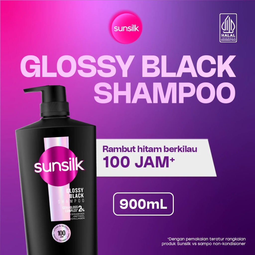 Sunsilk Shampoo Glossy Black 900ml