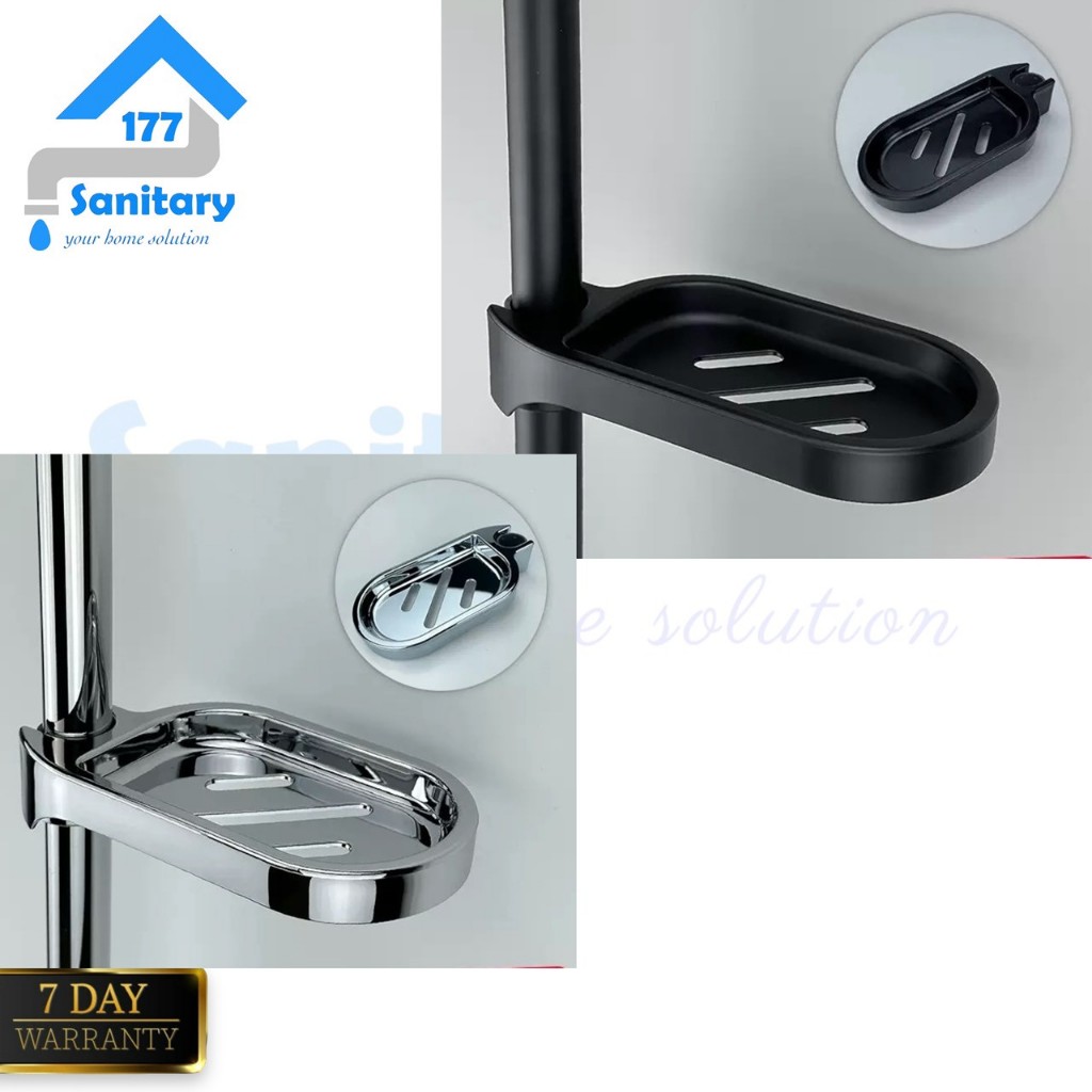 Jual rak tiang shower kran dapur chrome hitam 517-tempat sabun batang ...
