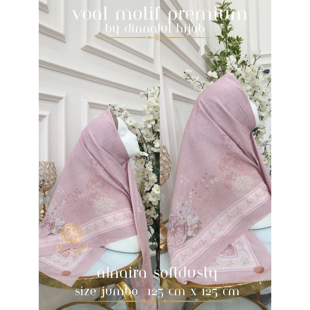 Hijab Segiempat Voal Motif SYAR'I WITH BOX By Dinnalulhijab