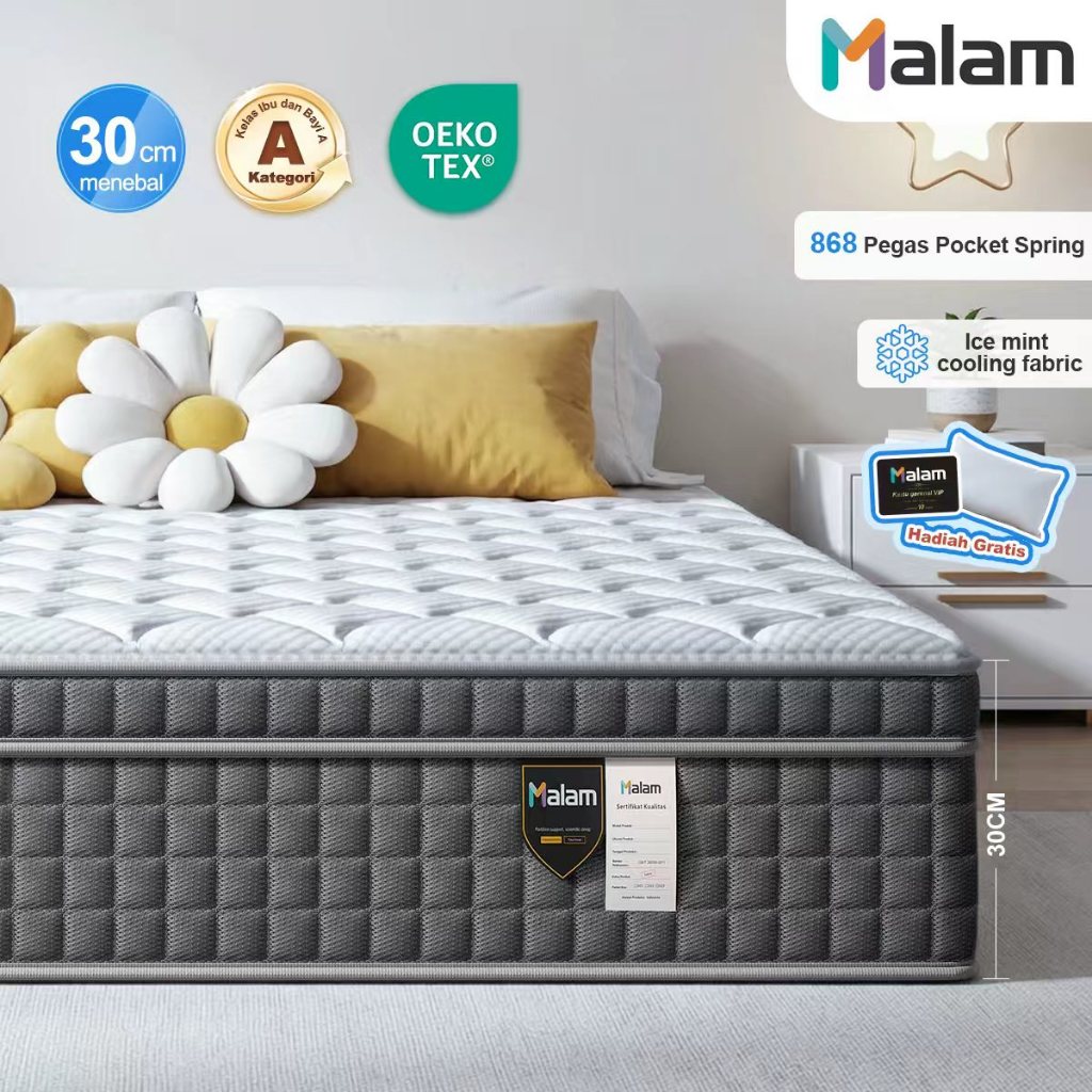 Jual Malam Kasur Spring Bed IceMint Spons Busa Springbed Tebal 25/30cm ...