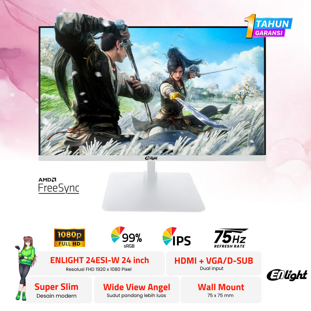 Jual Monitor LED 24 Inch IPS FHD Freesync 99% sRGB ENLIGHT 24ESI-B ...