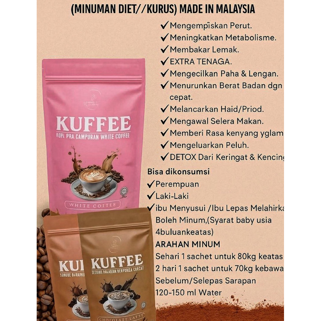 Jual KUFFEE DIET MALAYSIA | Shopee Indonesia