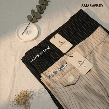 AMARAVE Celana Bahan Wanita Kerja Loose Pants Trouser Petite Highwaist Anti Kusut Celana Kulot