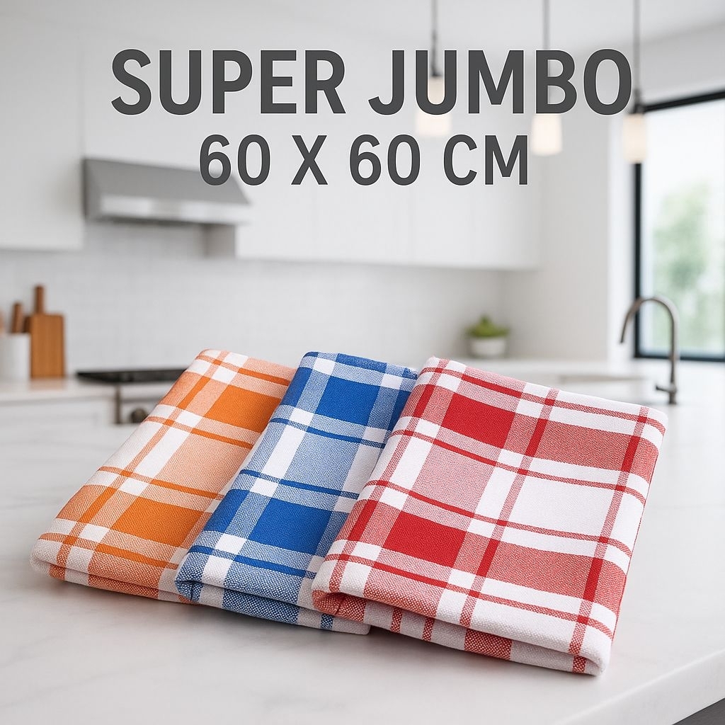 Serbet Dapur Jumbo Premium 1 Lusin Lap Kain Serbaguna Bahan Katun Cotton Harga G - foto 3