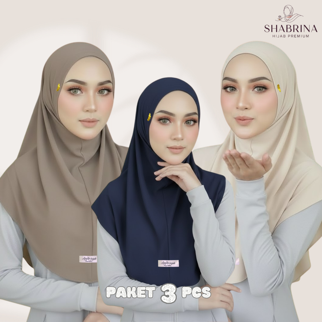 (Asyifa Hijab) Paket 3pcs Bergo NON PET Size M/ Jersey premium