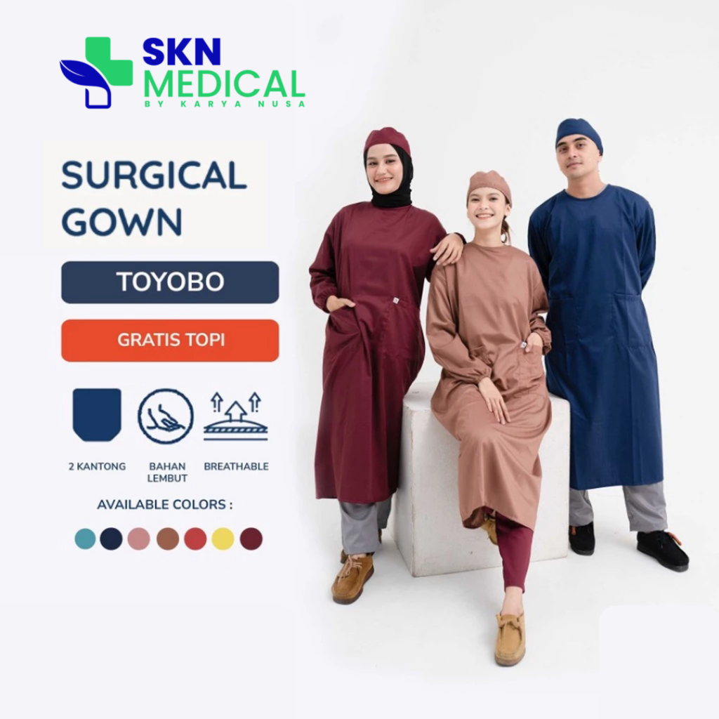 Jual [SKN Medical] Surgical Gown Operasi Premium Set Topi Baju OK ...