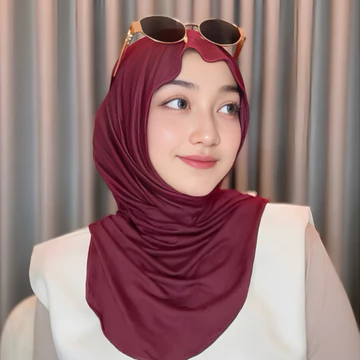 Hijab Instan Bergo Huma Bahan Jersey Cooltech Meleyot Pashmina Top Bisa Empat Model Size M