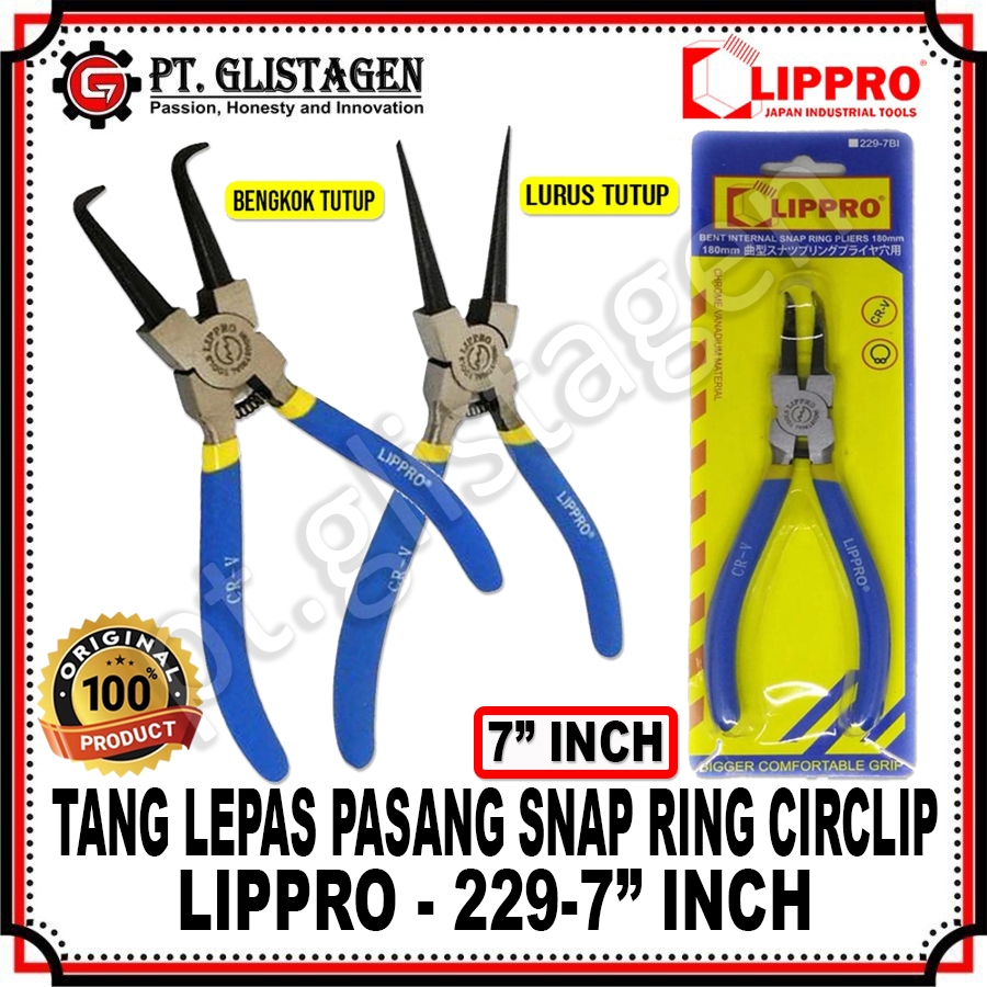 Jual LIPPRO 229-7 Tang Snapring Lurus Bengkok 7