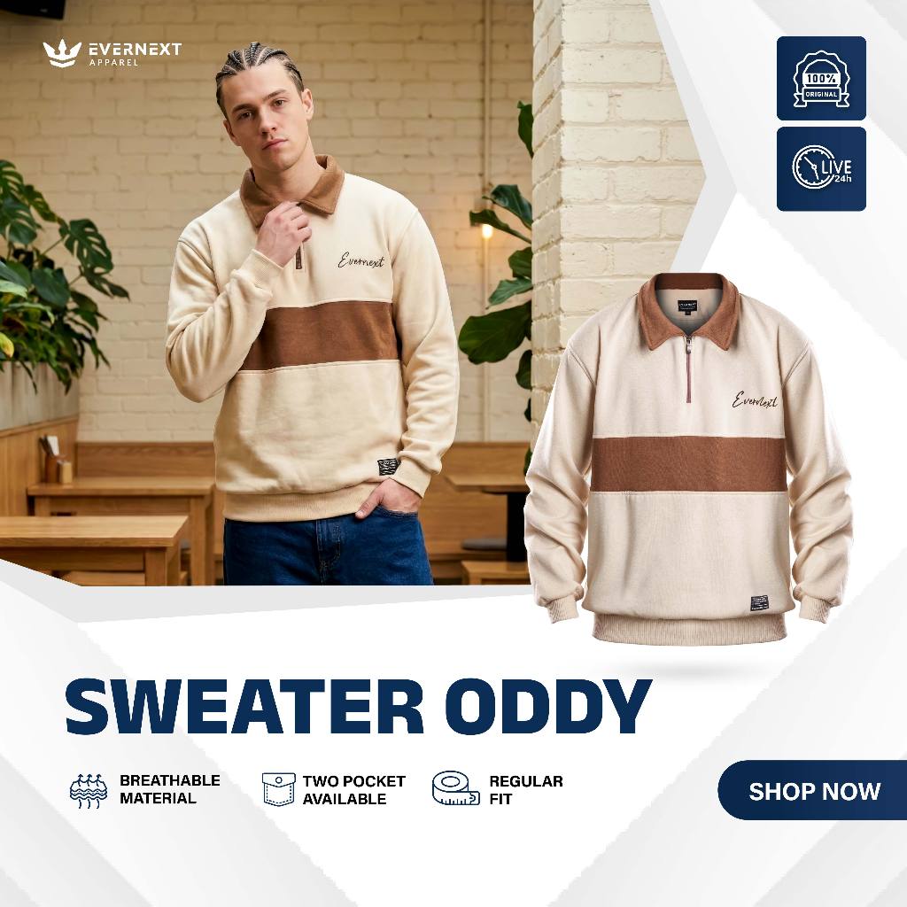 Jual Evernext Apparel - Sweater Vintage Oddy Cardigan Pria Sweatshirt ...