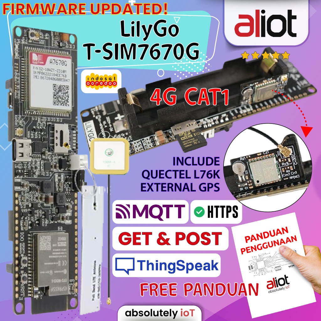 Jual Lilygo-T-SIM7670G sim7670G MODUL 4G LTE cat1 esp32 bukan SIM7000G ...