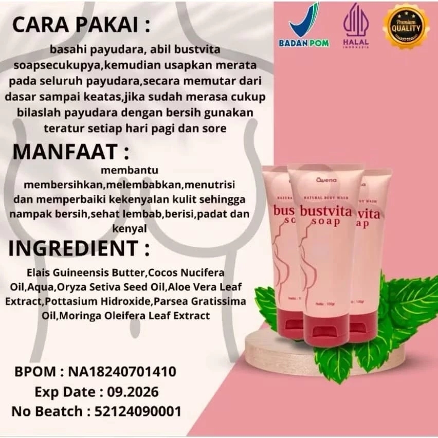 Paket Sabun Pembesar Payudara 100% Ampuh Permanen Bustvita Soap & Gel Cepat Aman - foto 3